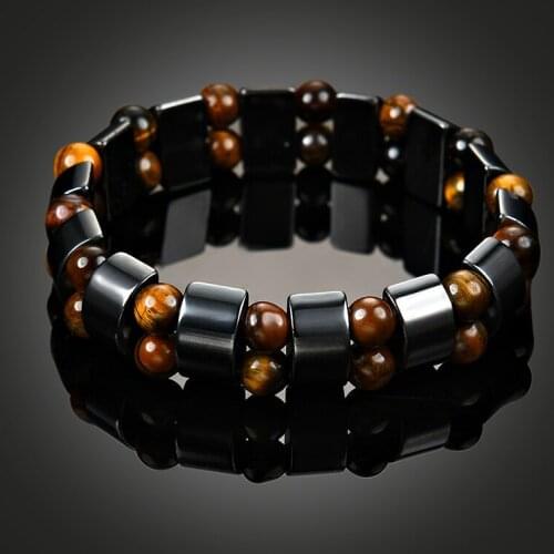 Charm High quality with Trendy Nature Tiger Eye Stone Black Magnet Hematite Bracelet Jewelry Gifts for Men Women