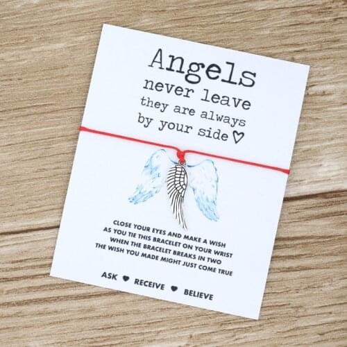 Angel Wish String Charm Bracelet Angel Wish String Angel Wing Bracelet Lucky Bracelets for Women Men Friendship Jewelry Gift