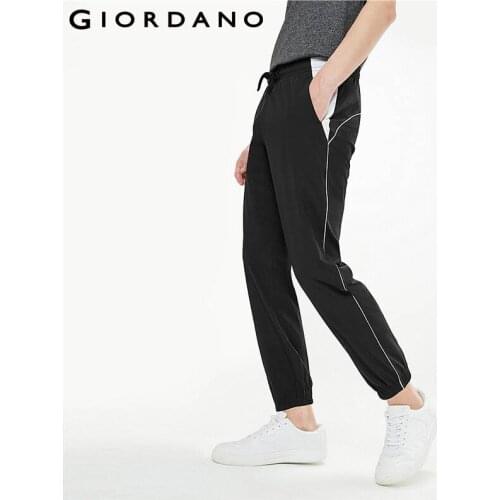 Giordano Men Pants Contrast Color Stretchy Elastic Waistand Trousers Men Ankle Length Soild Calca Masculina 13121022