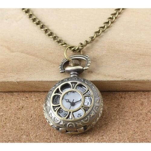 Vintage Alloy Jewelry Steampunk Wall Watch Antique Bronze Brushed Mens Pocket Watch