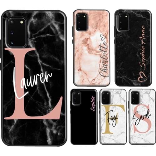 PERSONALIZED CUSTOM MARBLE INITIAL NAME Case For Samsung S20 FE S8 S9 S10 Plus For Galaxy S21 Ultra Note 20 Note 10 Plus Cover