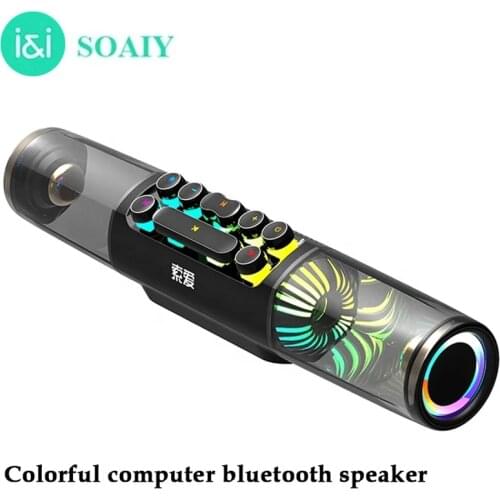 Colorful Soundbar Computer Speakers Wireless Game Bluetooth Speaker Stereo Music Centre Subwoofer Home Theatre Clock Loudspeaker
