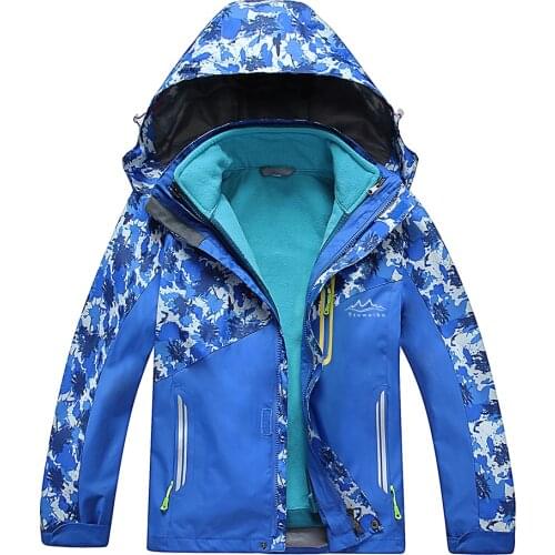 Ttuwoibo Children Ski-Wear Winter Outdoor Sports Boys Girls 2 in 1 Warm Waterproof Jacket cuhk child camouflage