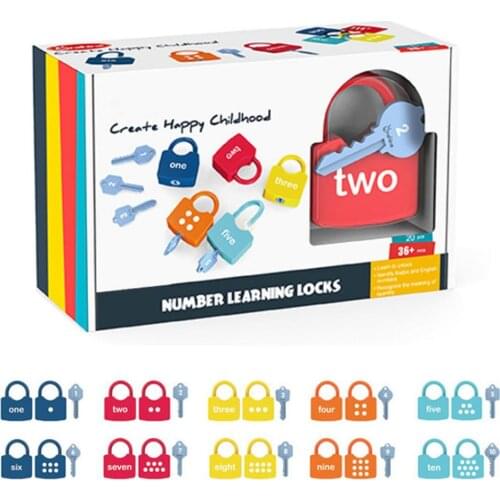 Montessori Baby Toys Math Match Unlock Game Color Early Learning Educational Toys For Children Learn to Unlock Montessori Games