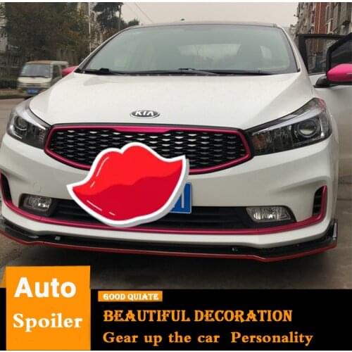 For KIA K3 Forte 2016-2018 Front Bumper Diffuser Protector Body Kit Spoiler Bumper Car Front Shovel Collision Sport Black/Red