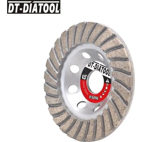 DT-DIATOOL 1pc 4.5"/115mm Premium Diamond Turbo Cup Grinding Cut-off Wheel Discs for Brick Hard Stone Granite Marble