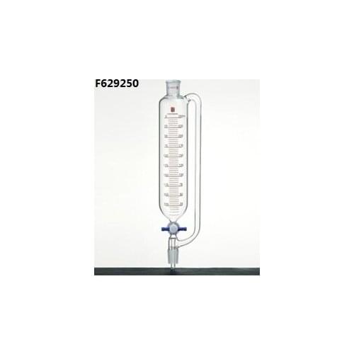 F629250 Funnel, Pressure Equalizing, Capacity:250ml, Joints:19/22, PTFE Stopcock bore:2mm