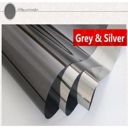 HOHOFILM 1.52x6m Grey&Silver mirrored Window Tint One Way Mirror Window Film Solar Tint Reflective House Decor 60''x236.22