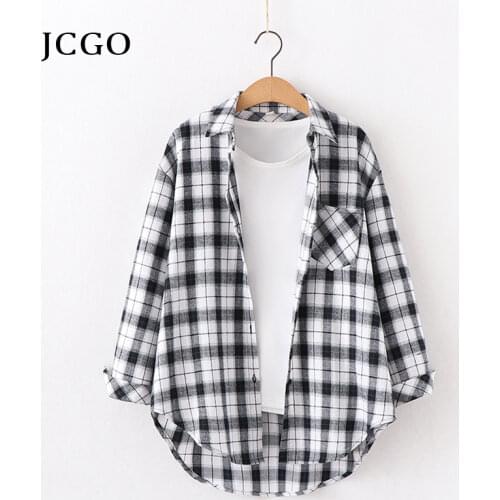 Женские хлопковые рубашки JCGO China At AliExpress