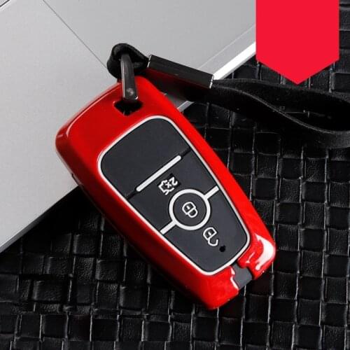 Carbon Alloy+Silicone Key Case Cover For Ford Focus F150 F250 Super Duty Explorer Expedition Remote Fob Protector Keychain Bag