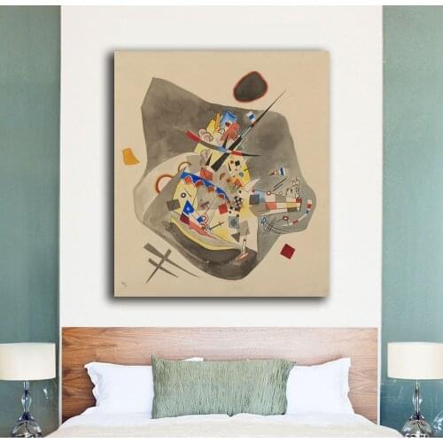 Large Size Gray Spot by Kandinsky Oil Painting Wall Art Paintings Picture Paiting Canvas Print Home Decor Print Painting