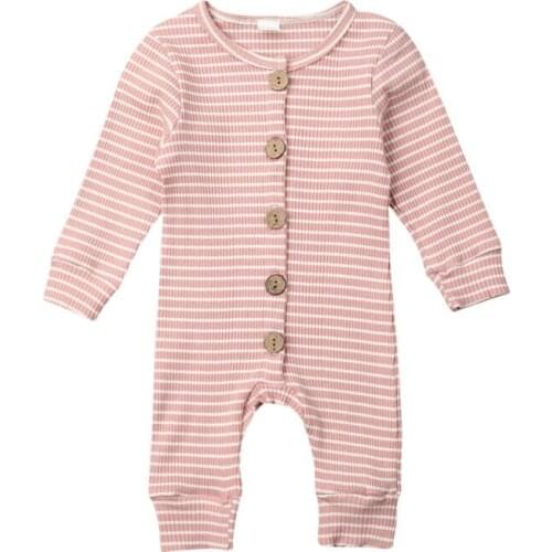 Pudcoco Newborn Baby Girls Kids Long Sleeve Striped Romper Girl Clothing Round Neck Jumpsuit Rompers One-Piece Outfits