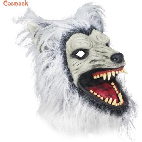 Cosmask Mask Cospaly Wolf Dog Mask Props Full Face Latex Judy Animals Halloween Masquerade Party