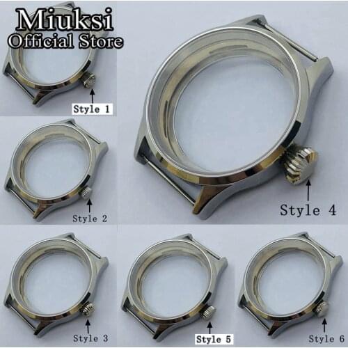 Miksi 43mm silver case sapphire glass sterile steel watch case fit 6497/6498 Seagull ST3600 movements