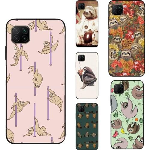 Cute Sloth Animal For Huawei P30 Pro P40 P20 Lite P Smart 2019 Nova 5T Honor 10X Lite 10i 9S 8X 9X Case