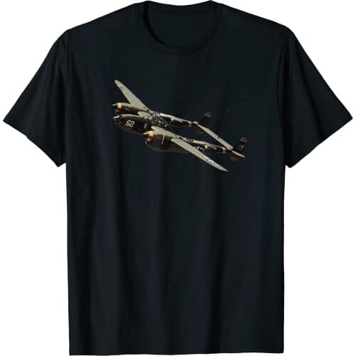 P-38 Men T shirt WW2 Fighter Plane tshirt Short Casual 100% COTTON O-Neck shirts