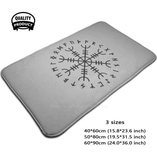 Aegishjalmur Viking Symbol Soft House Family Anti-Slip Mat Rug Carpet Aegishjalmur Viking Vikings Norse Symbol Symbolism Odin