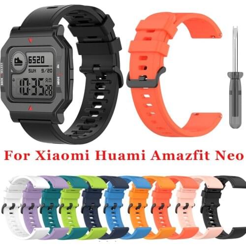 Soft Silicone Watch Strap For Xiaomi Huami Amazfit Neo Smart Watch Replacement Wristband For Amazfit Neo Watch Band with tool