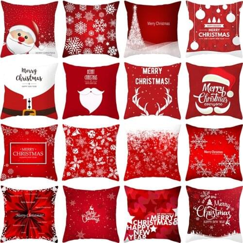 Red Santa Claus Tree Christmas Cushion Cover Merry Christmas Decorations For Home Ornament Table Decor 2020 Xmas Gift New Year