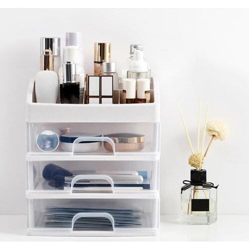 New 2/3 Layer Plastic Makeup Brush Drawer Nail Polish Storage Box Jewelry Case Sundries Holder Organizer Tools Storage Drawer