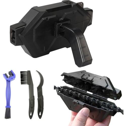 Bike Chain Cleaner Bicycle Chain Cleaning Cleaning Kit Moto Scrubber Brush Machine Accessories Tools for BMX, Road, Motorcycle
