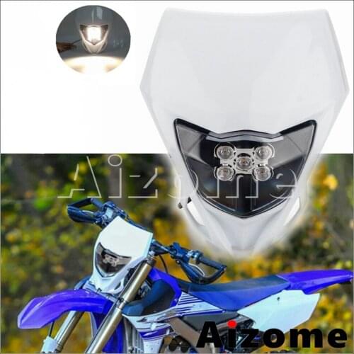 Enduro LED Headlight Lamp High/Low Beam Supermoto Fairing Universal Dirt Bike Motocross Headlamp for Kawasaki Yamaha WR YZ TTR