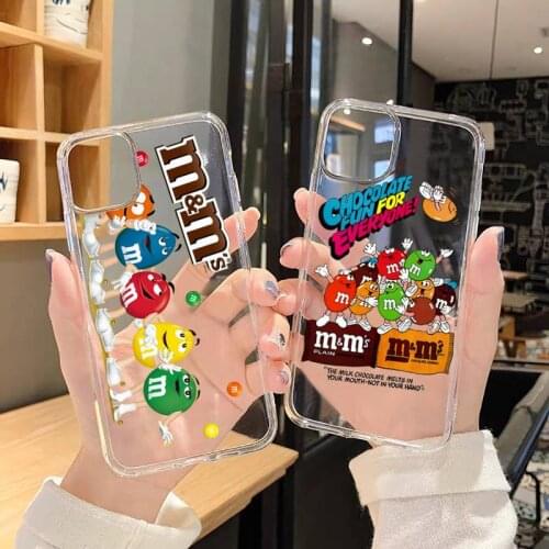 M&Ms Chocolate Nutella Bottle Phone Cases Transparent for iPhone 6 7 8 11 12 s mini pro X XS XR MAX Plus SE cover funda