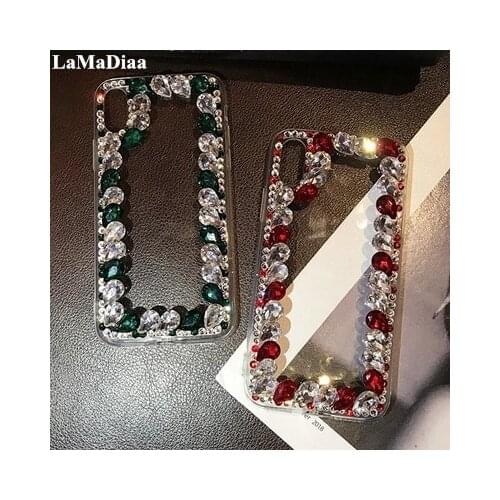LaMaDiaa Luxury Bling Diamond Phone Cases For IPhone 7 8 6 Plus Case Glitter Rhinestone Case For IPhon 11 12 pro max X XS MAX XR