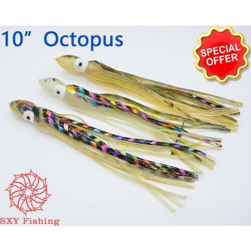 SXY FISHING 10 Inch Octopus Squid Seawater Fishing Bait Trolling Bait Bionics Squid Lure Bionics Octopus Bait Multiple colors 1