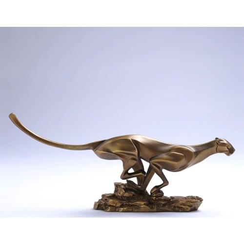 MODERN ABSTRACT CHEETAH SCULPTURE POLYRESIN LEOPARD STATUE ORNAMENT HANDICRAFT ACCESSORIES FOR BUSINESS GIFT AND ROOM DECORATION