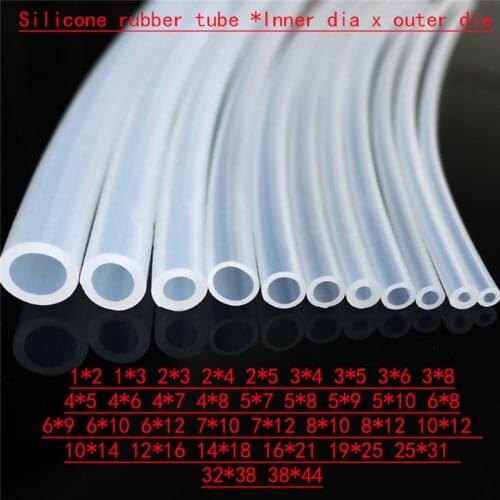 5m Silicone rubber tube 6x8 6x9 6x10 6x12 7x10 7x12 8x10 8x12 10x12 10x14 12x16 14x18 mm transparent clear pipe Hose plumbing