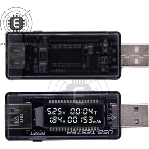 3 in 1 USB Tester DC Voltmeter 3.5V~7V Volt Meter Charger Capacity Indicator Time Display Mobile Battery Power Detector
