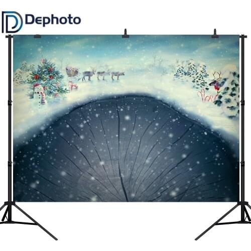 Dephoto Vinyl Photography Backdrops Christmas Snowman Photo Background Computed printed Elk sleigh for photo studio