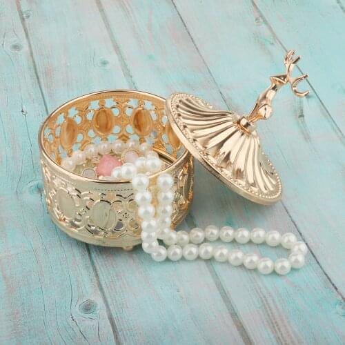 Vintage Metal Crafts Antique Jewelry Organizer Decoration Box Storage for Home