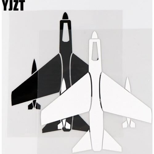 YJZT 13X14.2CM Creative Airplane Vinyl Car Sticker Decal Armed Jet Fighter Black / Silver 10A-0358