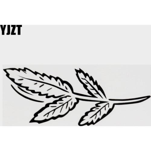 YJZT 14.8CM×5.9CM Funny Plant Leaf Decal Car Sticker Black/Silver Vinyl 18B-0130