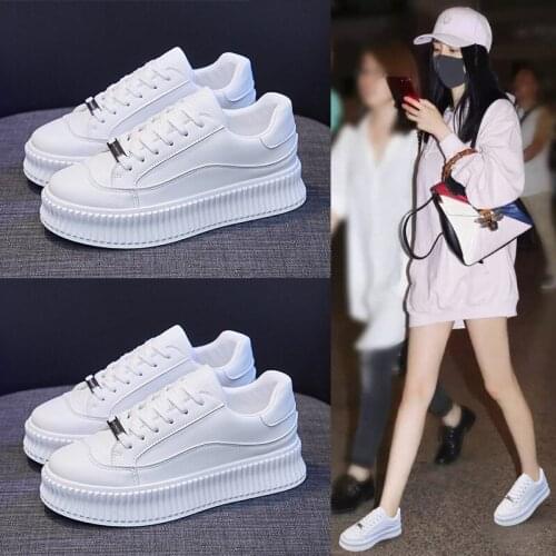 Lovers white shoes female 2021 spring new leisure sports platform platform shoes running shoes vulcanized shoes