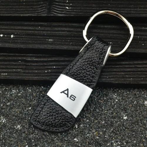 Hot Sale Genuine Leather Keychain Keyring Car Key Chain for Audi A6 C5 4B 4F C6 C7 S6 RS6 RS Dec19