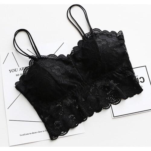 Women Ladies Lace Strappy Eyelash Vest Party Going Out Bra Crop Tops Sexy Bra Black Lace Crop Top Strappy Sexy Bralette Camisole