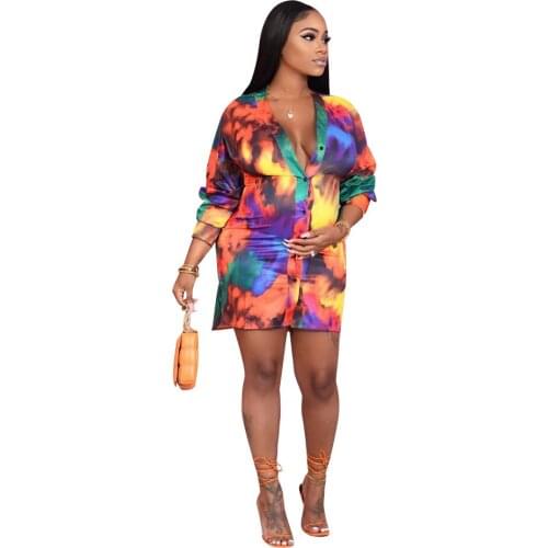 Fashion Turn-down Collar Office Ladies Shirt Dress Women Long Sleeve Summer Dress Plus Size Casual Vestidos Loose Robe
