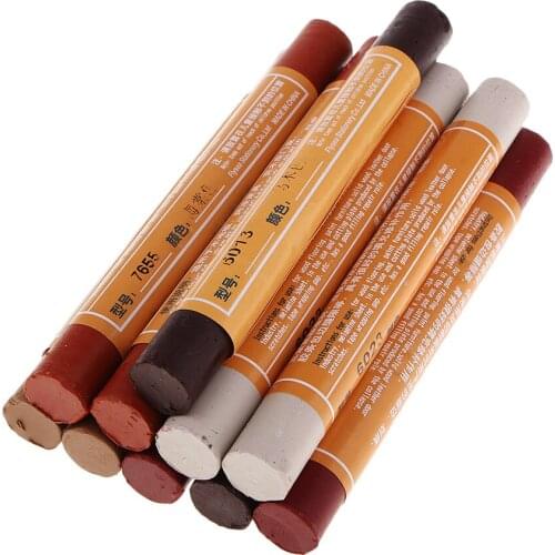10x of Colors Wood Repair Filler Sticks Furniture Repair Markers Kit Wax Sticks for Stain, Scratch, Wood Floor, Table, Carpenter
