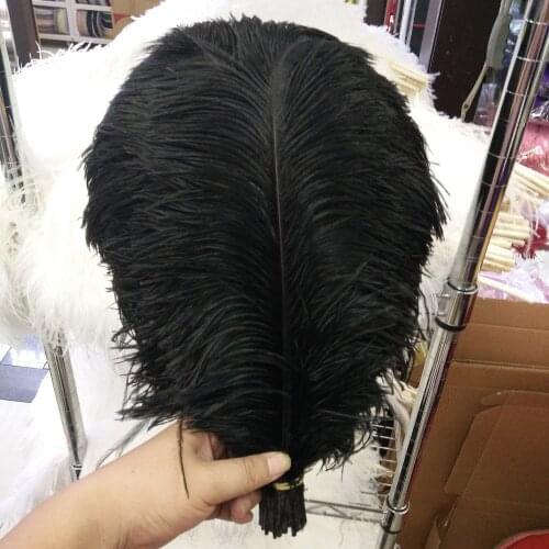 10pcs Wholesale 16-18 inch/40-45 cm Black Natural Ostrich Feathers For Crafts Plumes Jewelry Making Wedding Decoration