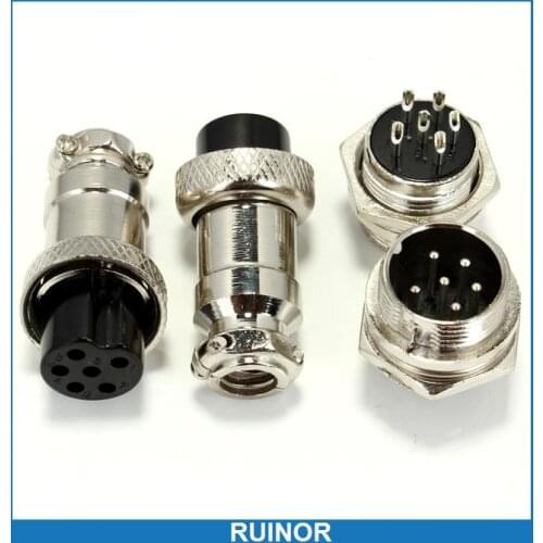 10 PCS x 6 Pin Male + Female Panel Chassis Connector Kit 16MM