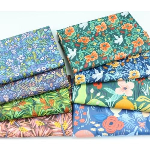 160x50cm Retro Idyllic Floral Flower Leaf twill cotton sewing Fabric, Home Bedding Quilt Cover Sheet Printed Cloth