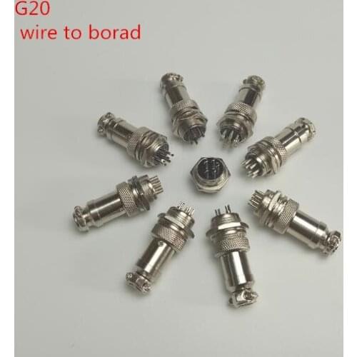 2 set GX20 2/3/4/5/6/7/8 Pin Male + Female 20mm Wire Panel Connector Aviation Connector Plug Circular Socket Plug