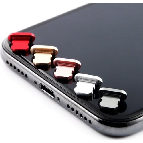 2pcs Metal Dustproof Cover Metal Anti Dust Charger Dock Plug Stopper Cap Cover for IPhone 12 11 Pro Max 8 7 Plus Anti Dust Plug