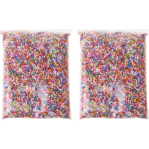 2 bag OOTDTY Colorful Styrofoam Mini Foam Ball Small Beads For Slime DIY Art Craft Decoration for knitting needles