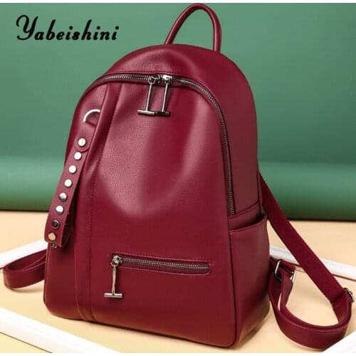 2021 Leather Designer Backpack Women Large Capacity Backpacks for School Teenagers Girls High Quality Travel Backpack Bagpack