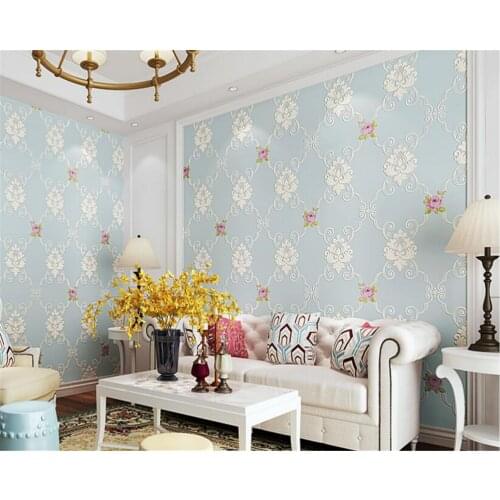 Beibehang papel de parede 3d wallpaper Classic pastoral bedroom background wall paper 3D stereo relief fine pressed nonwovens