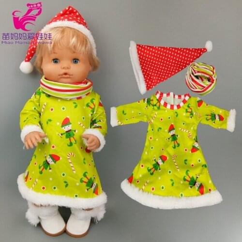 40cm Nenuco baby dolls clothes Christmas gown 38cm Ropa y su Hermanita doll reindeer winter dress